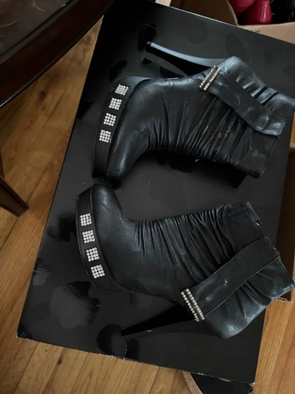 Ankle boots with rhinestones size 38